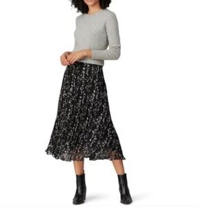 ba&sh Sina Midi Skirt - Black and White Floral - S